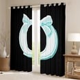 thumbnail image 2 of Manfei Cartoon Monogrammed O Curtains Pack of 2 (42x84 Each), Kawaii Ribbon Bow-tie Curtains Blackout, Teen Boy Girl Kid Bedroom Curtains, Window Curtains Bedroom Decor, 2 of 6