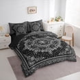 thumbnail image 3 of Manfei Boho Exotic Style 7 Pieces Bedding Comforter Set,Retro Victorian Floral Full Bedding Set,Ancient Baroque Flower Fitted Sheet Flat Sheet For Adults,Microfiber Bedroom Decor Reversible, 3 of 8