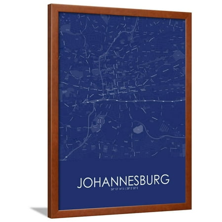 Johannesburg South Africa Blue Map Framed Poster Wall Art Johannesburg South Africa Blue Map Framed Poster Wall Art