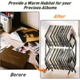 thumbnail image 4 of 2-Tier Vinyl Record Storage Holder with Dividers, 200 LPs Shelf Organizer, Matte Black, 4 of 6