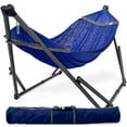 thumbnail image 1 of Tranquillo Double Hammock with Stand Included for 2 Persons/ Foldable Hammock Stand 600 lbs Capacity Portable Case - Inhouse, Outdoor, Camping, Blue, 1 of 8