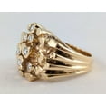 thumbnail image 3 of Bluebelljewels Men's Round Cut Cubic Zirconia 14K Yellow Gold Plated Nugget Cluster Ring, 3 of 5
