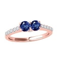 thumbnail image 1 of Aonejewelry 1.10 Ct. Ttw Two Stone Diamond and Sapphire Ring In 14k Rose Gold, 1 of 4