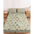 thumbnail image 2 of Queen Size Fitted Sheet Set - Rustic Floral 3 Piece Bedding Sets 16" Deep Pocket Fitted Sheet with 2 Pillowcases, Sage Green Farmhouse Wildflowers Vintage Brushed Microfiber Hotel Luxury Bed Sheets, 2 of 9