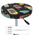 thumbnail image 4 of Fotbe Retro Video Game Stool Covers Round,Waterproof Round Bar Stool Covers Bar Chair Covers Washable Stool Cushion Slipcover for 12-14 Inch Chair-14 inch, 4 of 7