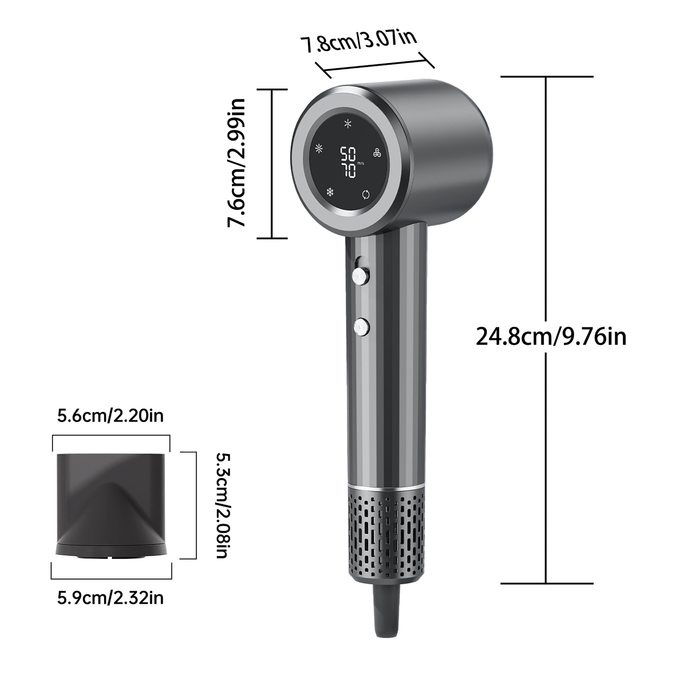 EXF High-Speed Hair Dryer, Salon-Grade, No Heat Damage, Low Noise, Lightweight with Diffuser & Nozzle