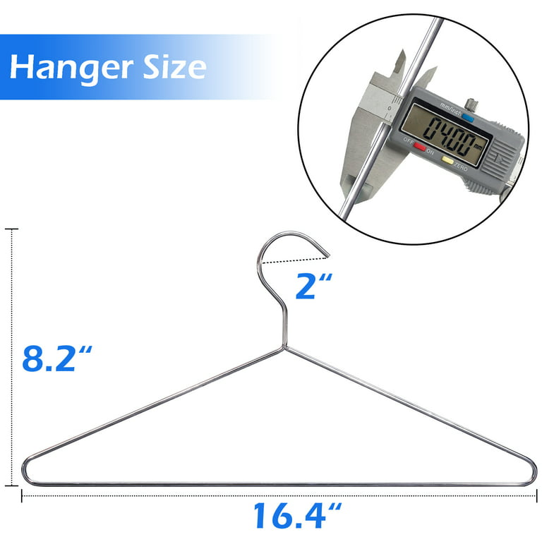 MISSLO 20 Pack Wire Hangers for Clothes Stainless Steel Strong Metal Coat  Hangers Heavy Duty for Closet Clothing Suit Shirt