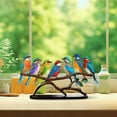 thumbnail image 4 of Birds on a Branch Desktop Decor - Multicolor Hummingbird Craft Statues for Office, Home, Window Sill, and Aviary Themed Gifts, 4 of 5