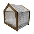thumbnail image 2 of Eye Pet House, All Seeing Eye Pattern in Pyramidal Shapes Occult Boho Illustration Print, Outdoor & Indoor Portable Dog Kennel with Pillow and Cover, 5 Sizes, White and Black, by Ambesonne, 2 of 5