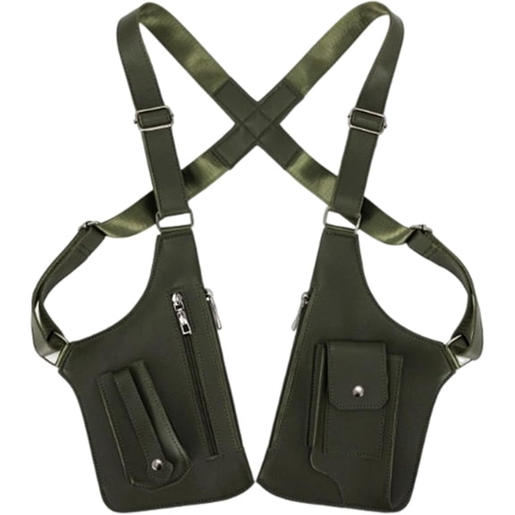 Premium Leather Adjustable Underarm Shoulder Bag for Men, Anti-Theft Hidden Shoulder Bag with Adjustable Strap,Premium Nylon Material, Secure Travel Chest Pack for Phone and Valuables Under Jacket