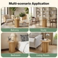 thumbnail image 5 of Wirrytor Round Side Table Set of 2, Fluted End Table, Mid Century Modern Small Accent Tables, Bedside Table, Couch Side Table, Nightstand for Bedroom Couch,Oak, 5 of 8