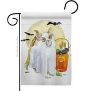 Breeze Decor G162097-BO Ghost Cat Garden Flag Fall Halloween 13 x 18.5 in. Double-Sided Decorative Vertical Flags for House Decoration Banner Yard Gift