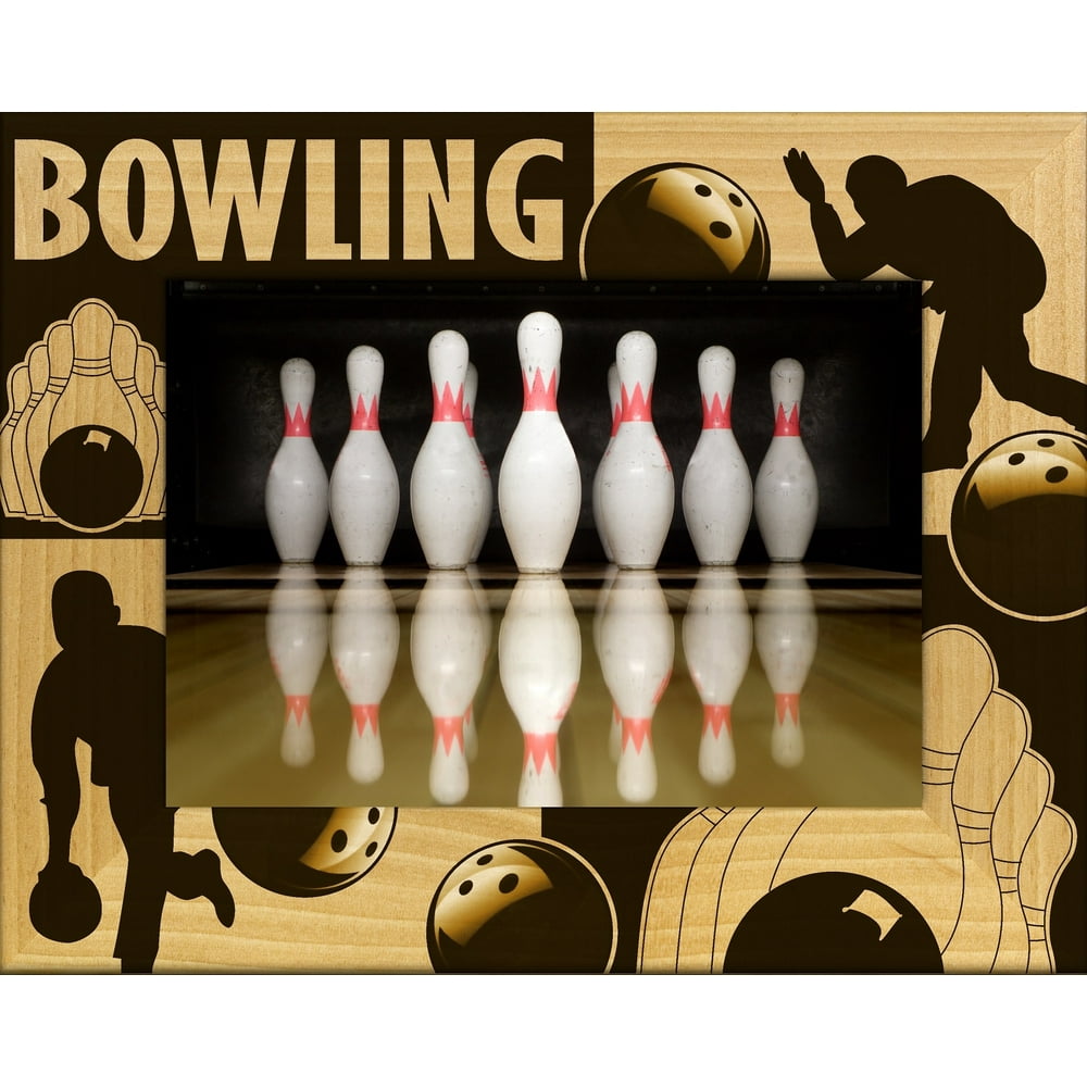 Bowling Laser Engraved Wood Picture Frame (5 x 7)