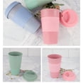 thumbnail image 4 of Kenally Taza de agua, botella de paja de trigo, contenedor organizador de bebidas, almacenamiento de accesorios portátil redondo, soportes de Artesanía, 4 of 6