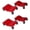 Red 4pcs Light Board Surface, variant on Car Dolly , Wheel Dolly, Heavy Duty Vehicle Dolly Upgraded, Steel Tire Skates with Brakes