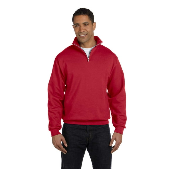 Jerzees Nublend Adult Quarter-Zip Cadet Collar Sweatshirt , 995M , True Red , X-Large