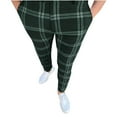 thumbnail image 2 of Zynviq Bussiness Men Pants Zipper Golf Plaid Skinny Stretch Dress Pants Trousers Men under $10,2XL, 2 of 6