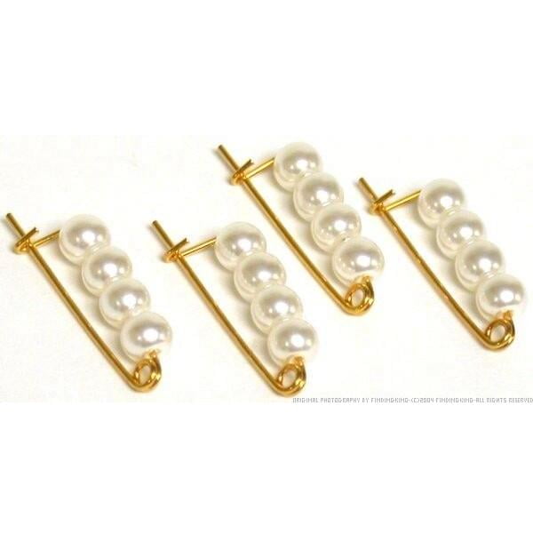 FindingKing 4 Pearl Enhancer Bead Shortening Clasps Gold Plated with