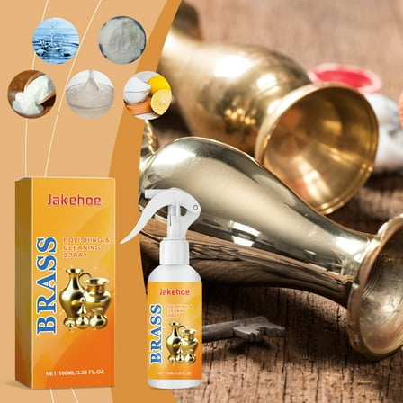 Brass Polishing Spray 100ml - Instant Tarnish Remover for Brass, Copper, and Stainless Steel Surfaces, Non-Toxic Cleaner for Decorative Items and Hardware