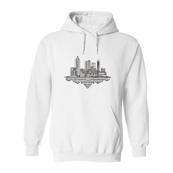 Atlanta City Black And White Hoodie Men -Image by Shutterstock, Male Large
