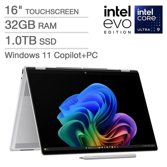 HP OmniBook 7 Flip 16" 2-in-1 Laptop - Intel Evo Platform Powered by Intel Core Ultra 9 288V - CoPilot  PC - 3K OLED Touchscreen - 32GB Memory - 1TB SSD - Windows 11 Home
