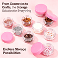 thumbnail image 6 of RAGUPEL 10 Gram Sample Containers with Lids,10 Pack Sample Jars,Small Cosmetic Travel Container for Makeup,Lotion,Cream,Powder,10 Ml Mini Containers with Pink Lids, 6 of 15
