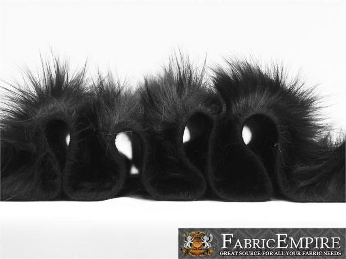 Faux Fur Fabric Long Pile Monkey Shaggy BLACK / 60" Wide / Sold by the yard