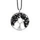thumbnail image 1 of Zhuge Collar con colgante de árbol de la vida para hombres y mujeres, accesorios de collar hechos a mano con piedra natural y cristal (negro, cuerda de cuero), 1 of 4