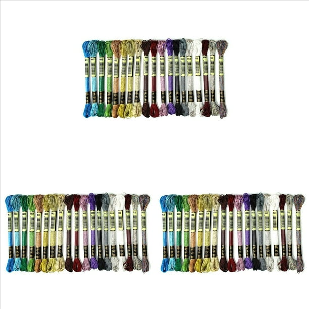 57 Piezas Hilos de Madeja de Bordado Metálico Hilo de Bordar con Brillo de Hilo de Bordar Multicolor Hilo de Punto de
