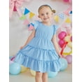thumbnail image 3 of Arshiner Toddler Girls Dress Ruffle Sleeveless Tiered Swing Twirly Dresses Cute Summer Beach Sundress with Pocket, 3 of 6