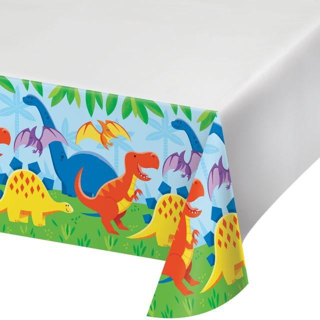 Dinosaur Party Table Cover 54/"x 84/" Boys Birthday Tableware Supplies Plastic