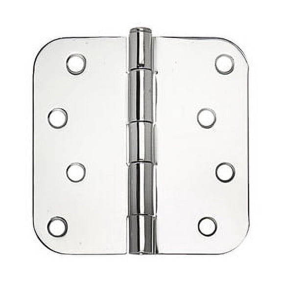 Deltana S44R526 4" x 4" x 5/8" Radius Hinge; Bright Chrome Finish