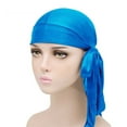 thumbnail image 1 of Sombrero pirata Durag de hip hop de color liso para hombre, pañuelo para la cabeza, diadema, gorros de poliéster para hombre, 1 of 3