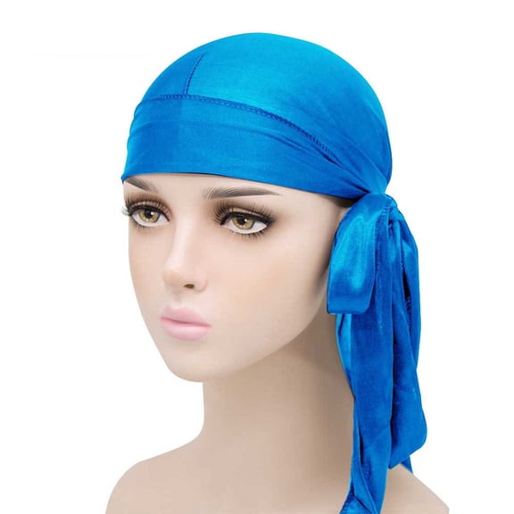 Kalauyu Mens Hip-hop Headwrap Satin Tie Back Durag Headwrap Hat with Smooth Fabric One Size Fits Most