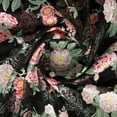 thumbnail image 2 of Zelouf Adeline Floral Embroidery  , Sewing, DIY, Crafts Fabric by the Yard, Black/azalea, 5 Yard, 2 of 3