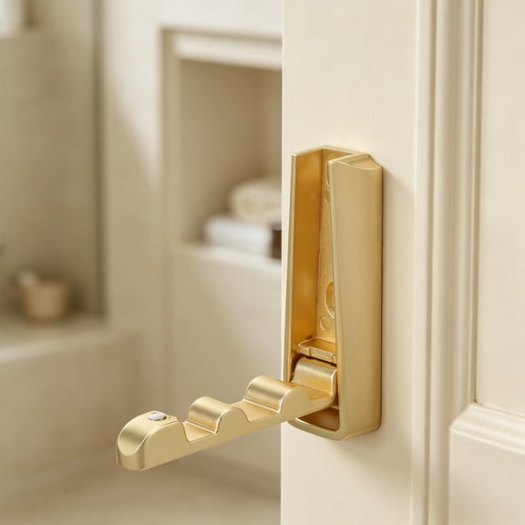 ETEREAUTY Durable Golden Metal Folding Wall Hook for Closet Storage Bathroom and Entryway Use