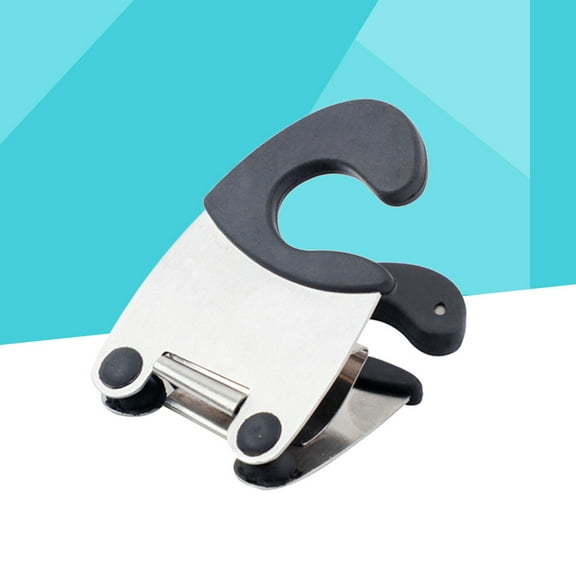 Masteelf Pot Clip Spoon Holder Kitchen Stainless Steel Spatula Utensil Gadget Rest Accessory (Black)