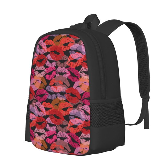 Disketp Red Lips Kissing Mochila Minimalista de Gran Capacidad, Mochila de Viaje para Escuela, Trabajo o Uso Diario