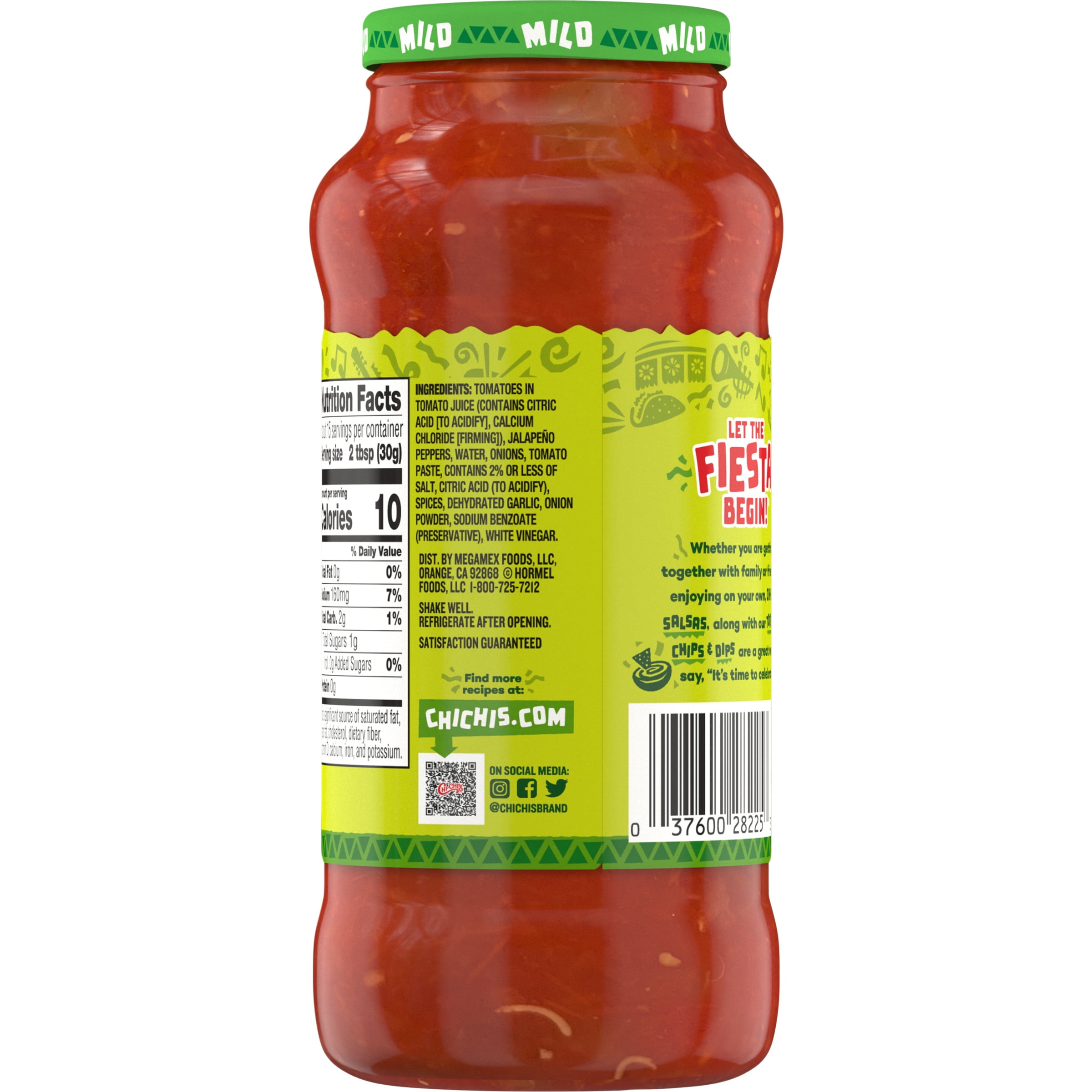 (3 pack) CHI-CHI'S Restaurant Style Salsa, Gluten Free, Chip Dip, Mild, 16 oz Glass Jar​
