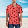 thumbnail image 2 of Fuzoiu Ladybugs On Red Polka Dot Print Hawaiian Shirt for Men, Summer Beach Casual Short Sleeve Button Down Shirts, Men’s Beach Summer Shirts with Pocket,X-Large, 2 of 7