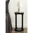 thumbnail image 3 of Kate and Laurel Dahl Modern Slatted Wooden Round Drink Table, 12 x 23, Black, Transitional Wood Accent Pedestal Table for Use as Living Room Plant Stand or Small Bedroom Nightstand, 3 of 9