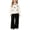 White, variant on Cethrio Girls Knitted Outfit Sets, Long Sleeve Pullover Fall 2 Piece Girls' Clothing Sets Pink Size 7-8 T