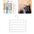 thumbnail image 3 of Perchas para pantalones de 5 capas, organizador de ropa para colgar pantalones y toallas. Blanco, 3 of 8