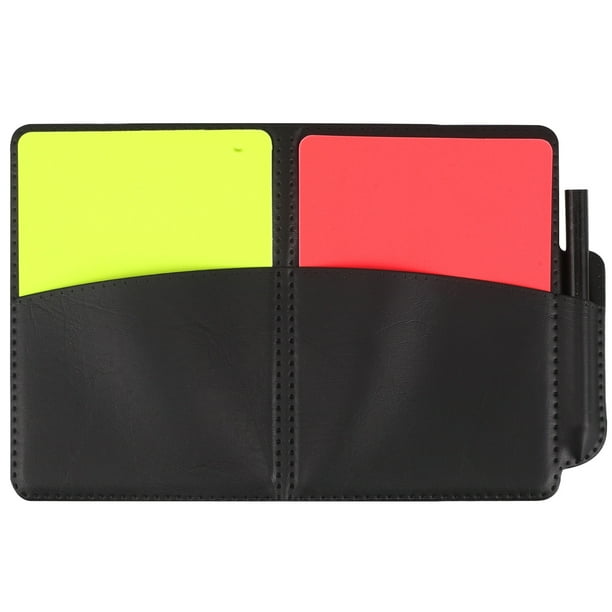 KAKOWELY 1 juego de tarjetas de árbitro de fútbol duraderas rojas y amarillas con un práctico cuaderno y lápiz para todos los niveles de juego y diversos escenarios deportivos.
