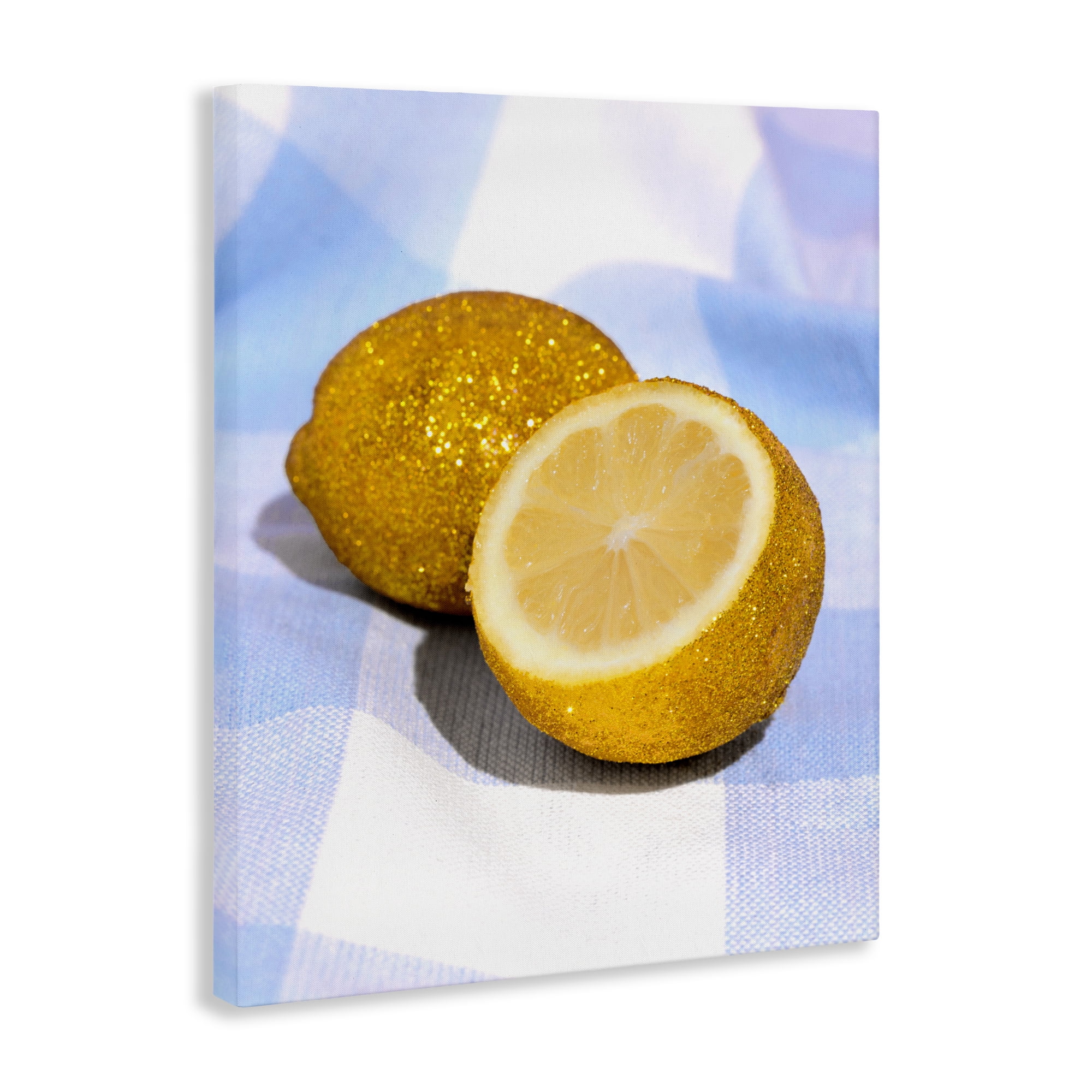Stupell Industries Glimmer Lemon on Blue Canvas Wall Art, design by LISH Creative