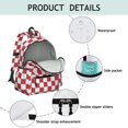 thumbnail image 4 of Red and White Checkered Pattern Backpack for School, Cute School Bag with Adjustable Shoulder Straps and Padded Back, 13.4"x11"x4.7", 4 of 5