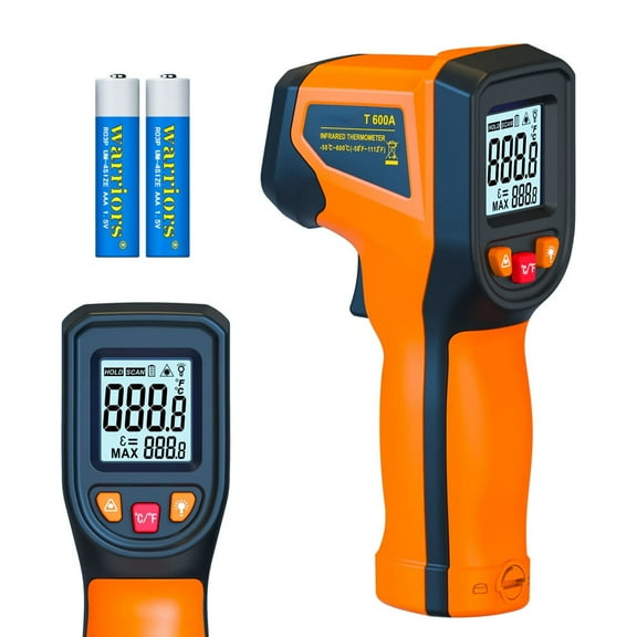 Upgraded Digital Infrared Thermometer Gun -58°F~1112°F, Handheld Non Contact Heat Laser Temperature Gun, IR Thermometer Temp Gun with Adjustable Emissivity for Cooking/BBQ/Fridge/Engine