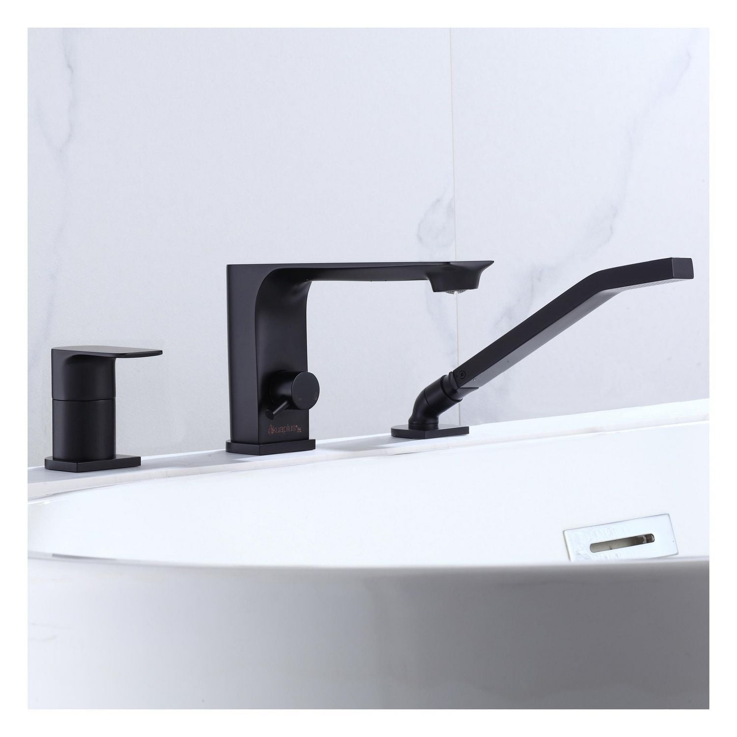 Robinet de baignoire Romaine ELENA avec douche à main d'akuaplus® en laiton solide, 3 pièces.