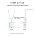 thumbnail image 4 of Rosec Jewels Emerald Cut Moissanite Solitaire Pendant for Women (6X8 mm, D-VS1 Grade), 925 Sterling Silver, 4 of 6