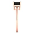 thumbnail image 3 of Clara Pucci 14K Rose Gold Solid Gold Onyx Solitaire Anniversary Ring for Women - 1 cttw Asscher Cut, 3 of 8